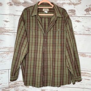 L.L. Bean Katahdin Iron Works XXL Mens Multicolor Cotton Plaid Button Up Shirt